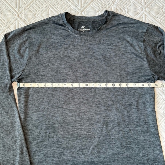 Re Realessentials Charcoal Long Sleeve Activewear Tee Size M - Picture 3 of 6